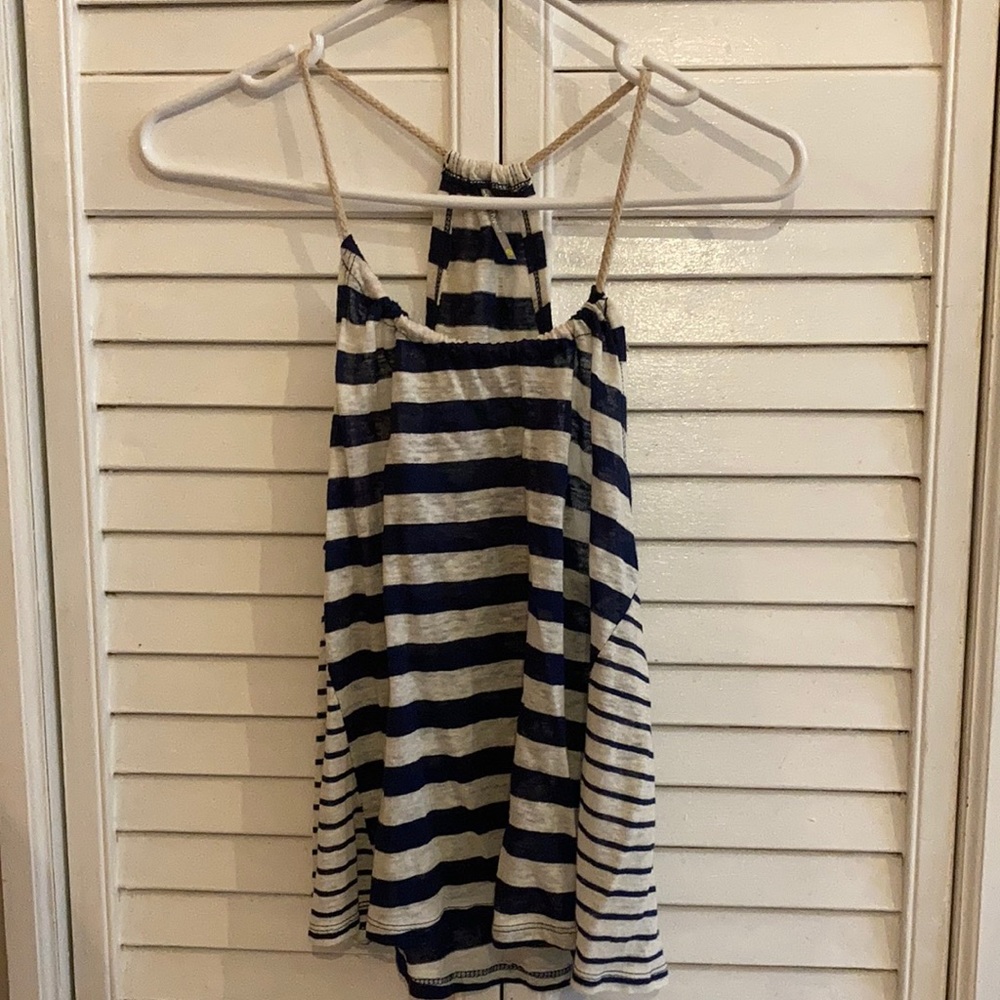Striped rope straps tank top